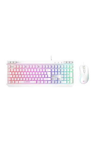 Rampage Km-r57 Seraphic Beyaz Rgb Klavye , 12800 Dpı Mouse + 30 25cm Mousepad Gaming 3lü Set Optik