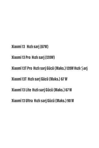 Xiaomi 13-13pro-13t-pro-13lite-13 Ultra Turbo Hızlı Şarj Kablosu 120w