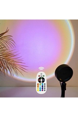 Günbatımı Işığı Projektör Usb 16 Renk Değişen Lambası 1 Çok Renkli
