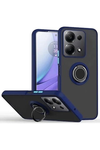 Mey İthalat Redmi Note 13 Pro 4g Montreal Yüzüklü Silikon Kapak - Lacivert Çok Renkli