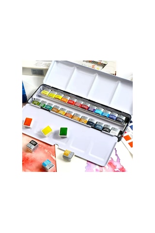 Winsor Newton Cotman Suluboya Seti 24 Renk Metal Kutu Profesyonel
