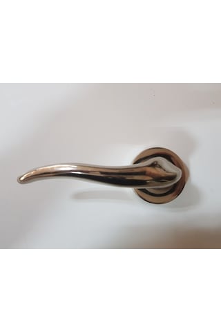 Çelik Kapı Kolu Rozetli Dilara Nikel Saten Sol