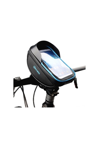 Youtek Bisiklet Gidon Çantası - Su Geçirmez Dokunmatik Telefon Kılıfı, Güneşlikli, Siyah Çok Renkli