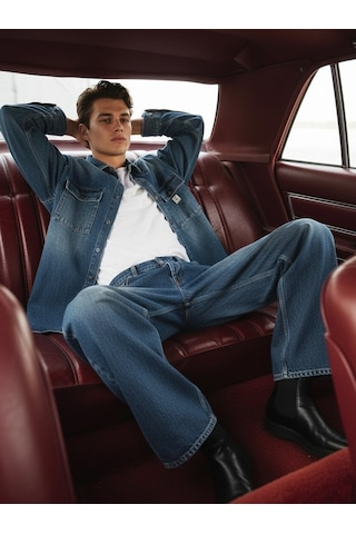 Ltb Steven Oversize Orta Mavi Jean Gömlek Orta Mavi L