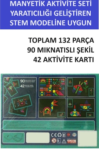 Manyetik Renkler Ve Şekiller Yaratıcı Aktivite Seti Stem Modeline Uygun 132 Parça