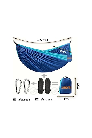 Xiaomi Heyshake Outdoor Kamp Hamağı - Geliştirilmiş Hibrit Seri - 220x90 Cm - 225kg Dayanıklılık Mavi
