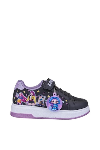 Nese Shoes K-pop Kız Çocuk Spor Ayakkabısı, Sneaker Siyah-lila