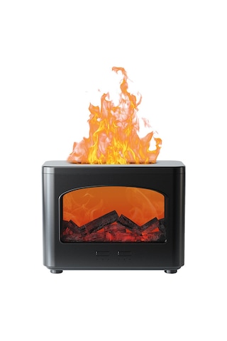 Yifomall Siyah Usb Ultrasonik Aroma Dağıtıcı - Gerçekçi Alev Efekti, Su Yokluğu Otomatik Kapanma, 270ml Tank, Ofis & Ev Kullanıma Uygun Nemlendirici