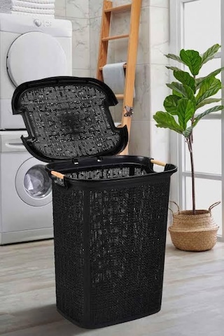 Woow Kirli Sepeti Ve Çamaşır Sepeti - Plastik Sepet- Siyah