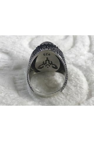 Yemen Akiği Taşlı 925 Ayar Erkek Gümüş Yüzük
