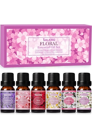 Salking Uçucu Yağ Seti, 6 X 10 Ml Saf Koku Yağları, Aroma Terapi Ve Difüzör İçin