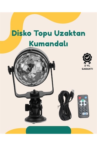Northcity Müzik Ritmine Uyumlu 7 Modlu Renkli Disko Topu Işığı - Parti Işıkları, Renk Değiştiren Disko Topu