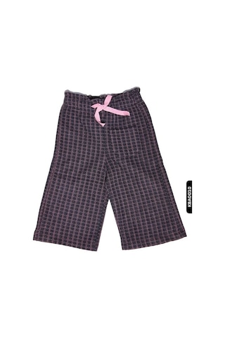 Xo Kids Kız Bebek Kareli Örme Pantolon 6-24 Ay 20525 Gri
