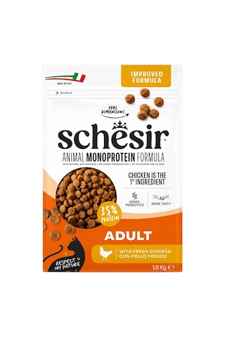 Schesir Monoprotein Tavuklu Yetişkin Kedi Maması 1,5 Kg