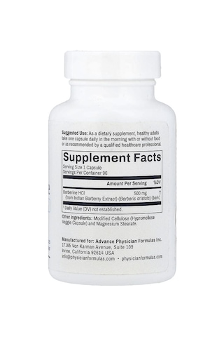 Advance Physician Formulas, Berberine, 500 Mg, 90 Vegetable Capsules