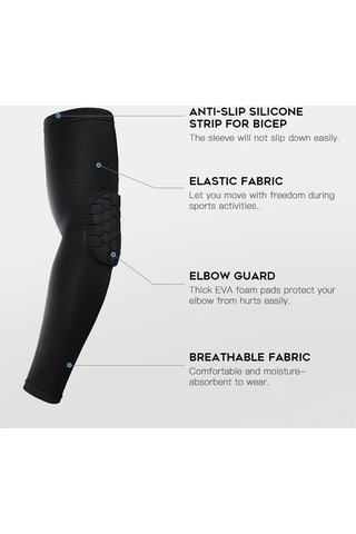 Flybuy Geniş Kullanım, 1 Adet Dirsek Kılıfı Kadınlar Erkekler İçin Kaymaz Dirsek Destek Dirsek Pedi Basketbol Voleybol Futbol Bisiklet Koşu İçin Koruyucu Siyah Siyah
