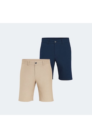 Slazenger EASILY 2 li Set Erkek Bej - Lacivert Şort