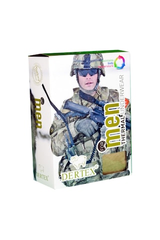 Dertex Erkek Haki Termal 30 Derece Asker Içlik Takım Set Haki