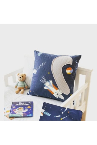 Kırlent Kılıf 37x37 Space Puantıye Mavi
