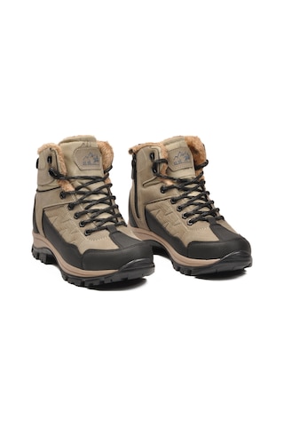 Bej İçi Kürklü Soğuğa Dirençli Kaymaz Taban Unisex Outdoor Bot 980 G Bej