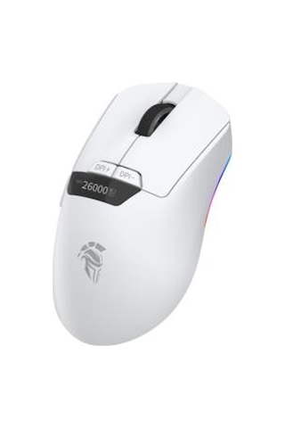 Throne Raito Reflex 26000 Dpi Pixart Paw 3395 Oled Ekran & Makro Yazılım Ptfe Kaplama 59gr Rgb Kablosuz Gaming Mouse 2.4ghz + Bt + Type-c - Beyaz - Teşhir
