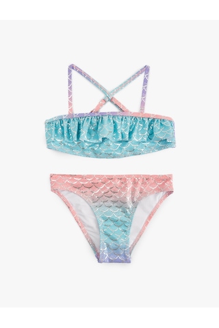 Koton Deniz Kızı Temalı Baskı Detaylı Fırfırlı Askılı Bikini Takımı Pembe Desenli 5skg00016mm Pembe Desenli