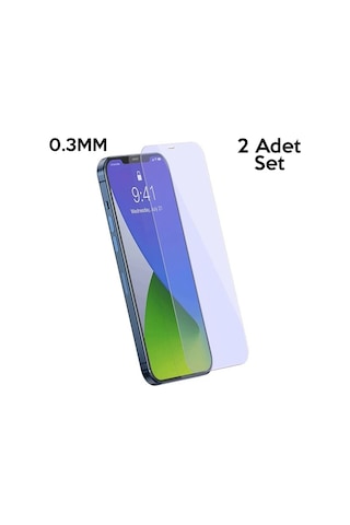 Baseus iPhone Uyumlu 12 Pro Max 6.7 0.3mm Antiblue Light Tempered Cam Ekran Koruyucu 2adet- 5775