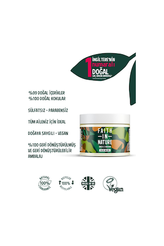 Faith in Nature %99 Doğal Besleyici Shea & Argan Çok Kuru Saç Tipleri İçin Saç Bakım Maskesi 300 ML