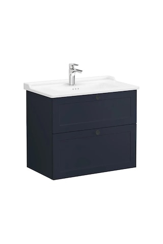 VitrA Root Classic Lavabo Dolabı 80Cm 2 Çekmeceli Mat Lacivert 68874 Çok Renkli