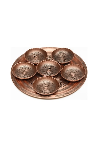 Dmt Gaziantep Bakır Çerezlik Seti Kuruyemiş 6 'lı Set 10cm X 3cm 32tepsi Bakır