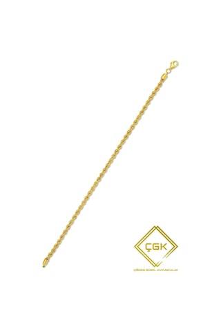 Çgk Çiğdem Gürel Kuyumculuk 2 Mm Halat Zincir Altın Bileklik Çok Renkli