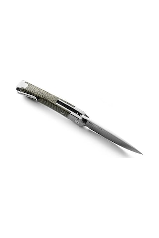 Lionsteel Twain- Gray Titanium / Green Canvas Kamp Çakı Çok Renkli