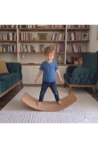 Montessori Denge Tahtası Ahşap Kayın Denge Oyunu