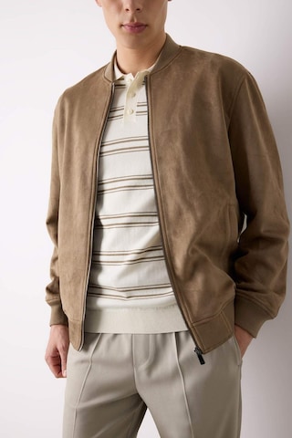 DeFacto Slim Fit Süet Bomber Mont Ceket Dar Kesim Kolej Yaka Fermuarlı Çift Cepli Mevsimlik Baharlık Hafif A3866AX25SPBN297