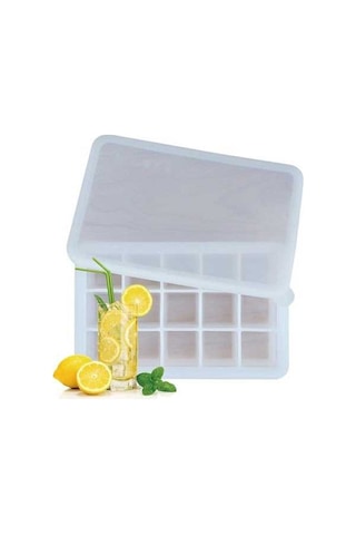 Besthome1 15 Izgara Silikon Buz Kalıbı, Kapaklı, Kolay Kaldırılabilir, Renkli Mutfak Ürünü Çok Renkli