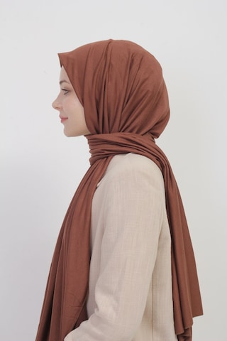 Manolyaşal İslamic Hijab Tesettür Penye Şal - 70 X 180 / Çikolata Çikolata