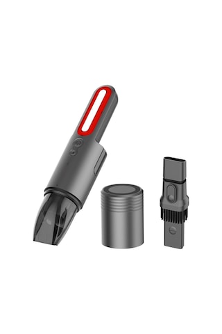 V8 70w Şarjlı Kablosuz Araç Süpürgesi 2200 Mah Type-c Led Ve Sos Işıklı El Tipi Süpürge