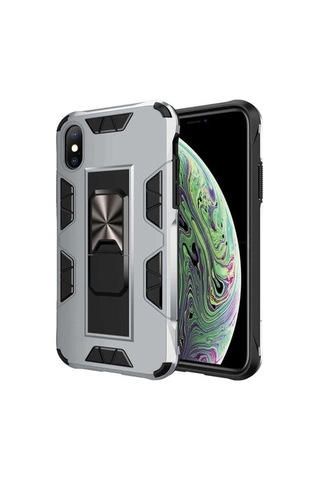 Apple Uyumlu iPhone Xs Max 6.5 Kılıf Zore Volve Kapak Gri