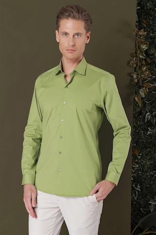 Efor Gk 709 Slim Fit Açık Yeşil Klasik Gömlek Yeşil
