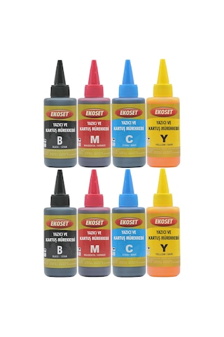 Ekoset Canon Uyumlu Bitmeyen Kartuş Mürekkebi 4 Renk 4X200 ML