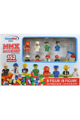 Mmx 152 Parça Yapı Blok Ve 8 Figür Seti 02 034