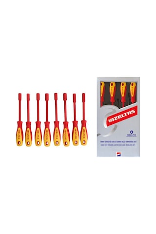 İzeltaş 4773 1000 V Süngüsü İzoleli Lokma Uçlu Tornavida Seti 8 Parça - 4773008108