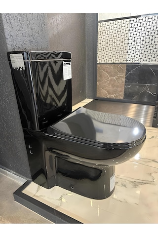 Modern Duvara Sıfır Siyah Klozet Takımı