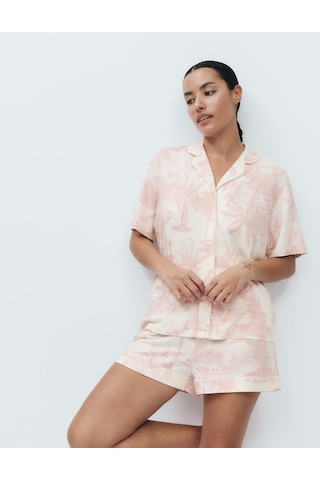 Marks & Spencer Desenli Pijama Takımı T37004643f Pembe