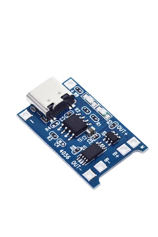 TP4056 Korumalı Lityum Pil Şarj Devresi Type C Usb Batarya