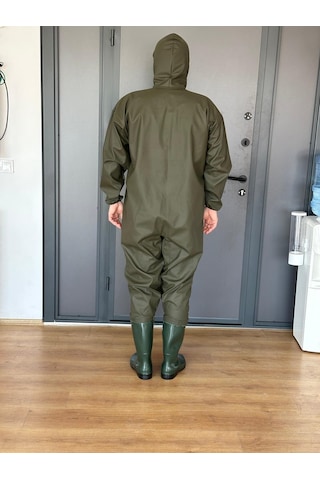 Çizmeli Tulum, Kapuşonlu, Su Geçirmez, 3.8 Mm Pvc, Boy Tulum