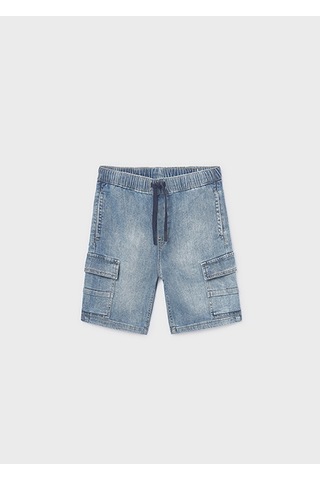 Mayoral Erkek Çocuk Kargo Denim Bermuda Şort Mavi - 066218