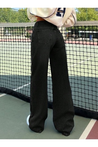 Kadın Düşük Bel Denim Pantolon Siyah