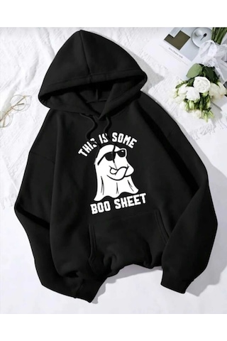 Hunors Sportswear & Company This Is Some Baskılı Unisex Model Pamuklu Kapüşonlu Sweatshirt SIYAH