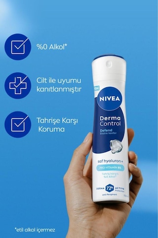 Nivea Derma Control Defend Kadın Sprey Deodorant 150 Ml 3 Adet